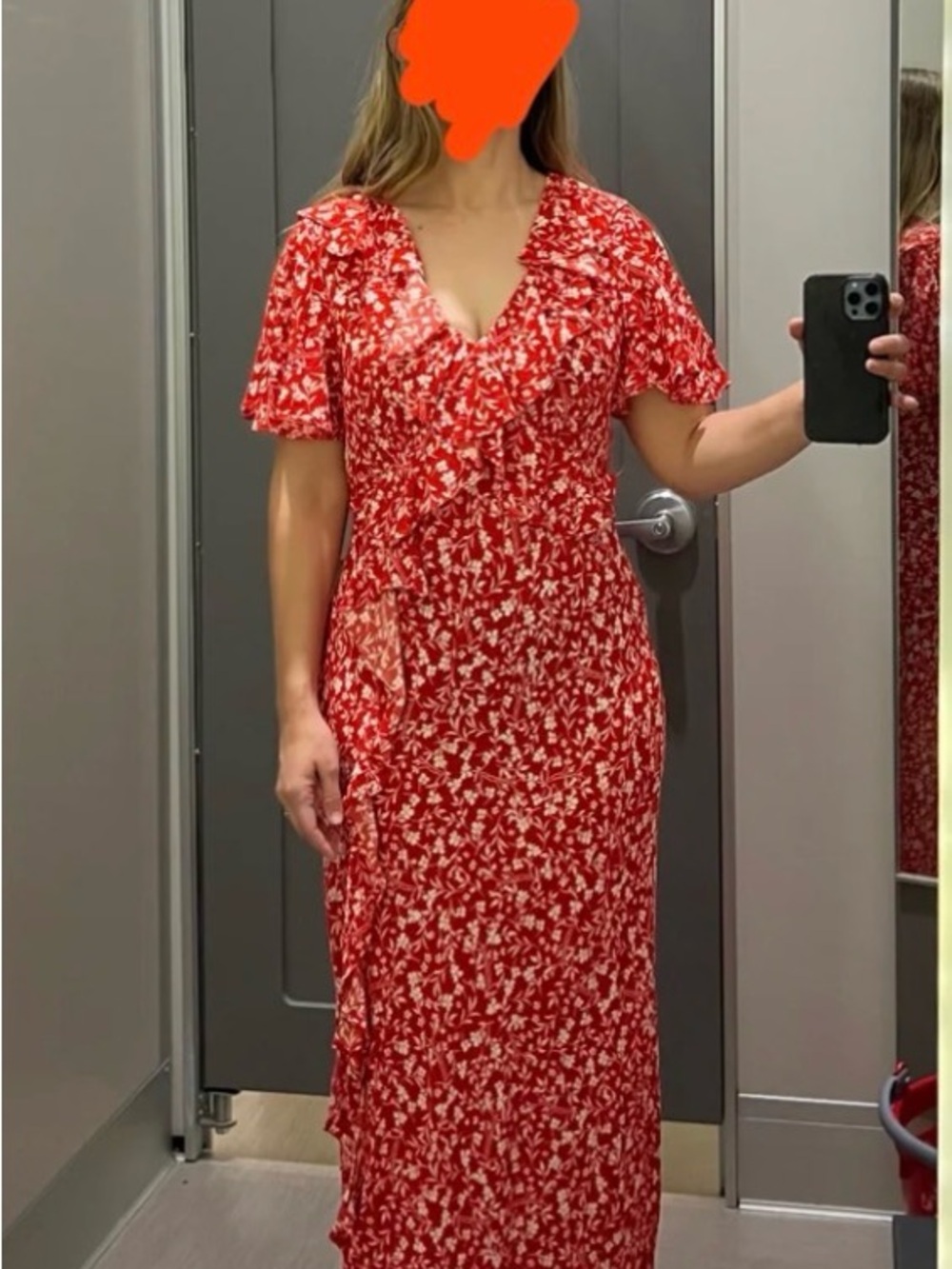 a new day Red Floral Wrap Maxi Dress